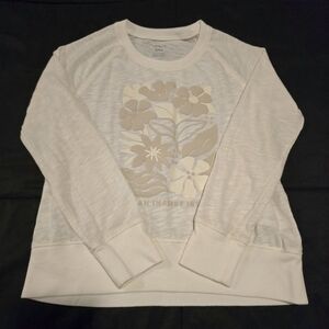 Carter's Girl's Floral Graphic Cream Long Sleeve Shirt Size 8 Medium